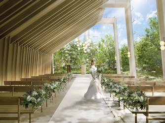 表参道TERRACE チャペル(<圧巻の開放感>緑と自然光溢れるチャペル)画像 2-2