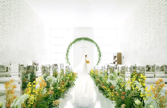 AILE d’ANGE NAGOYA(エルダンジュ ナゴヤ) チャペル(空間コーディネートも自由にアレンジできる)画像 1