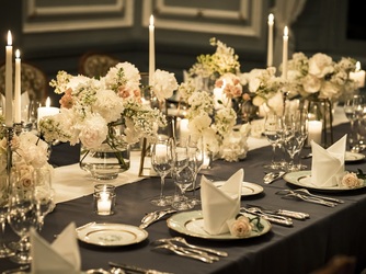 長楽館(国指定重要文化財) 上品にシャンデリアが輝く夜の「LE CHENE」画像 2-2