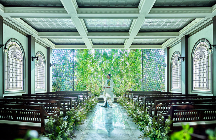 インスタイルウェディング京都(InStyle wedding KYOTO) チャペル(四季で変わる森の木漏れ日チャペル)画像 1