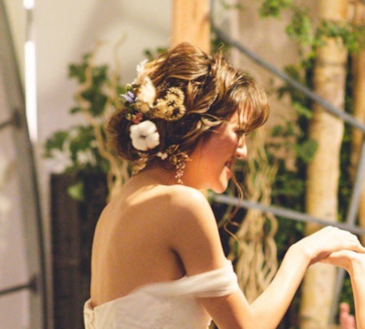 ♪ゴールドパープル♪髪飾り♪ヘッドドレス♪ドライフラワー♪結婚式♪前撮り♪成人式