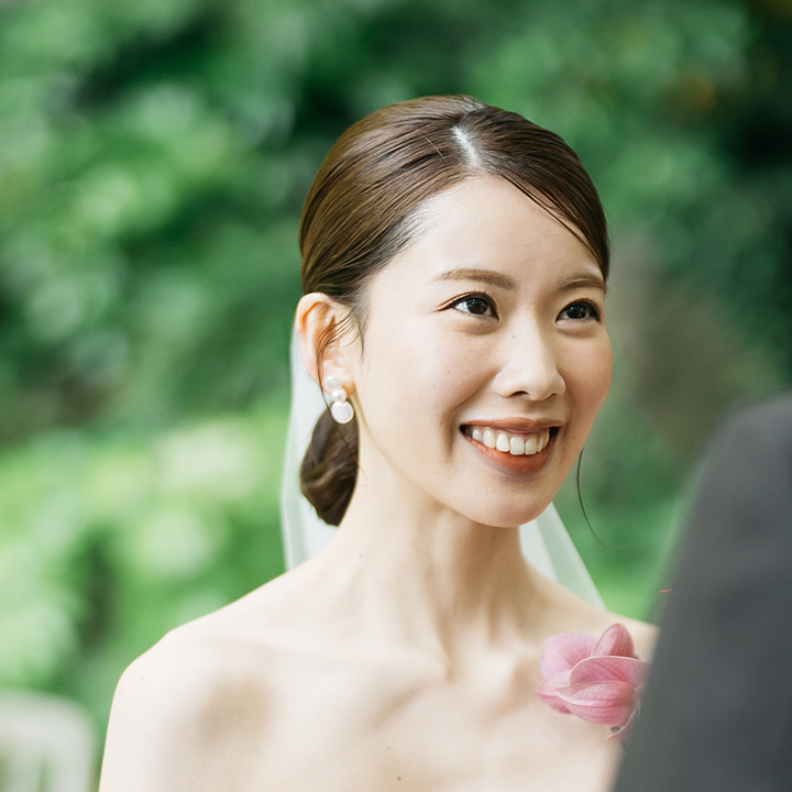 結婚式　花嫁　前髪なし　シースルーバング