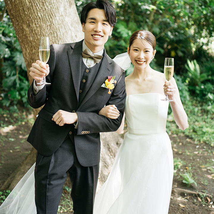 結婚式　花嫁　前髪なし　シースルーバング