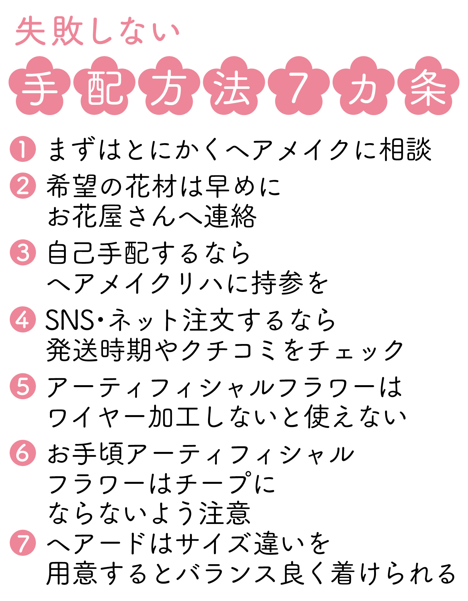 失敗しない手配方法７か条