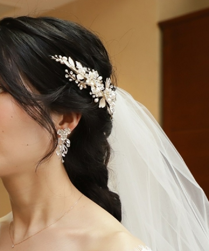 ミディアムベール髪型花嫁実例