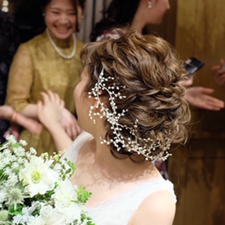 全国総量無料で FY11 ゴールド花びらヘッドドレス ブライダル 結婚式 髪飾り ウェディング