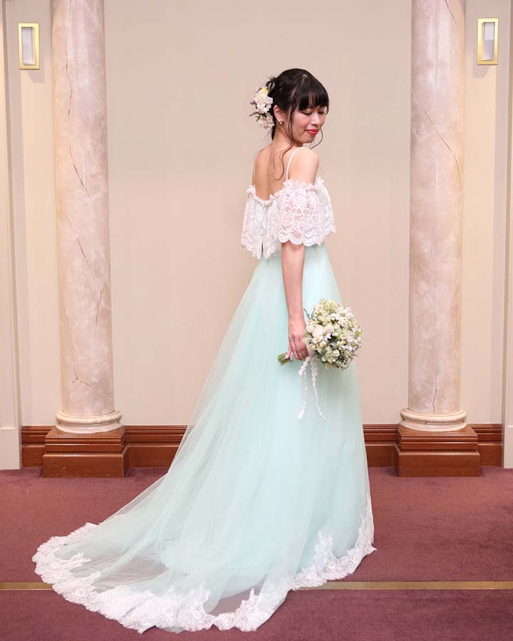 HOT SALE限定Wedding オーダーメイド ウエディングドレス ベアトップ レース切り替え Aライン 結婚式 披露宴 ロングドレス 純白 花嫁 その他