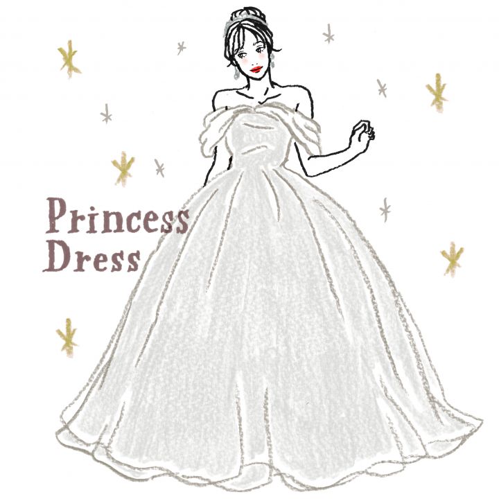 プリンセス風ラインで憧れのお姫様に ウエディング カラードレス10 ゼクシィ