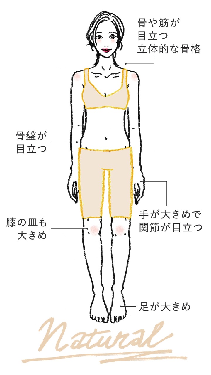 骨格ナチュラルタイプの特徴