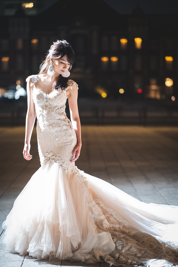 カラードレス/pronovias風 ブラックドレス/マーメイド/結婚式-