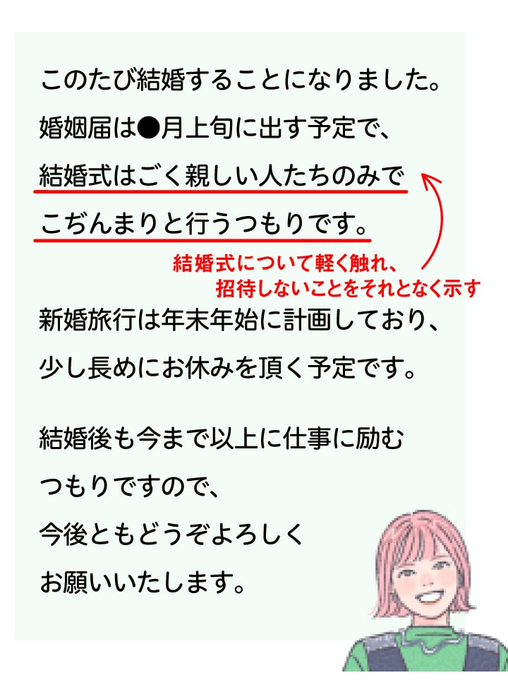 【基本の文例】結婚式に招待しない場合