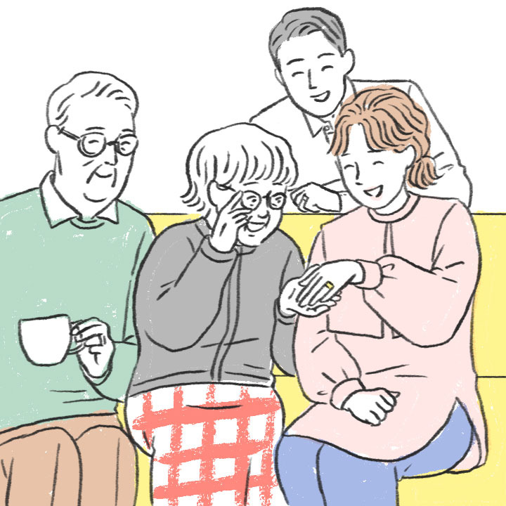 親戚に報告に行く