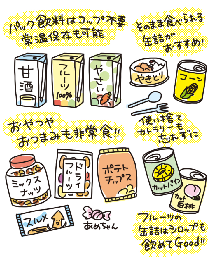 調理の手間が少なくて栄養も取れる食料品・飲料品をローリングストック