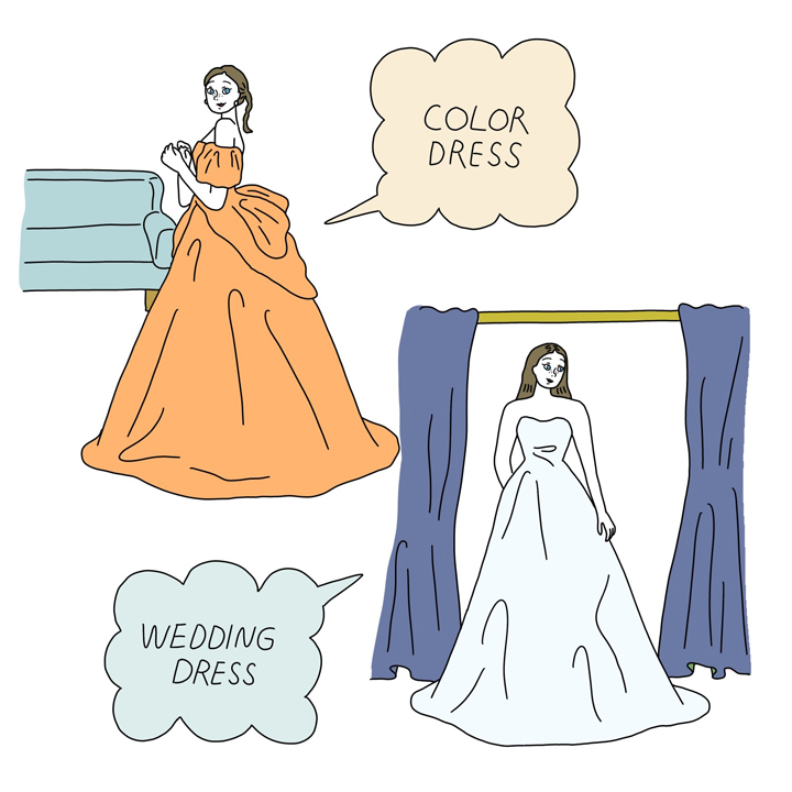 秋婚のドレス選び