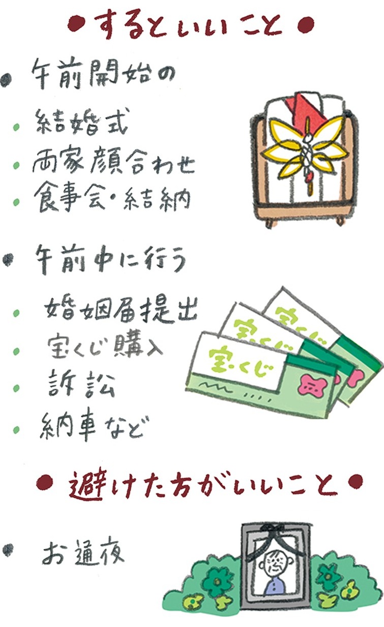 先勝の日にするといいこと、避けた方がいいことは？