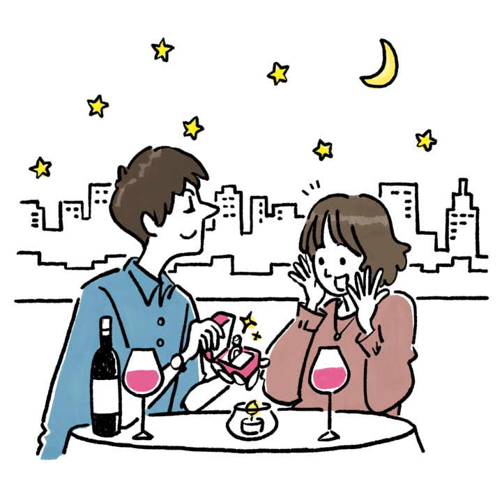 レストランでのサプライズプロポーズ