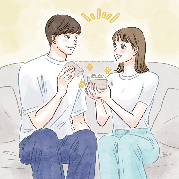 指輪が手元に届ているシーン