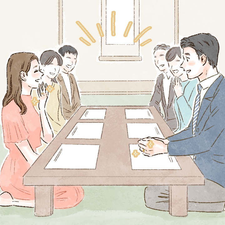 両家顔合わせ時に指輪を着けるカップル