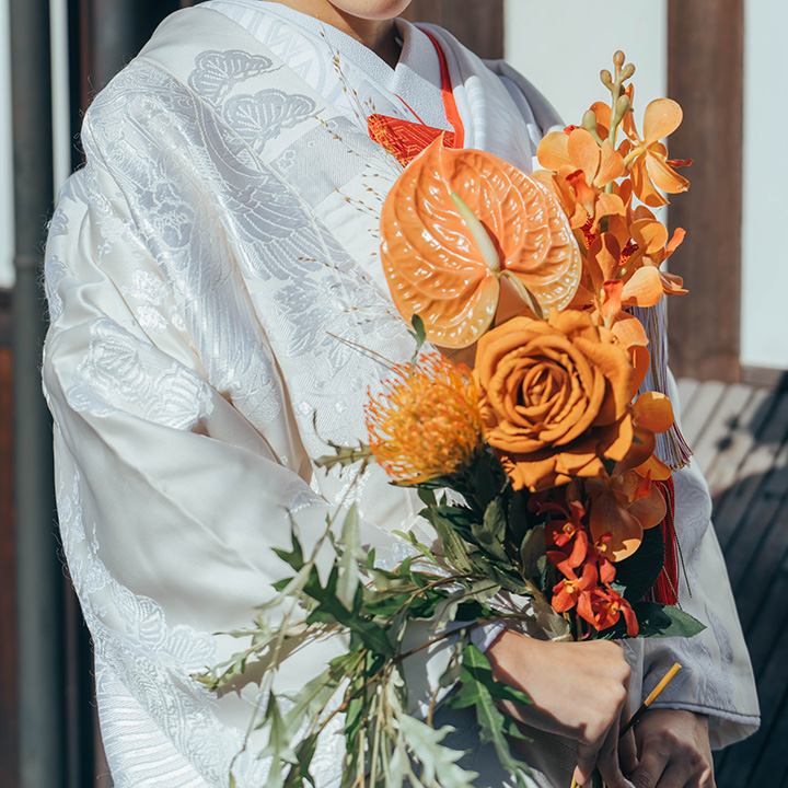 白無垢に合わせた和装ブーケ