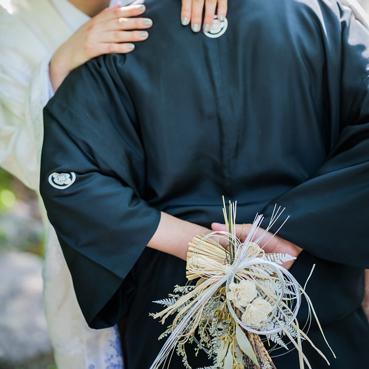 新郎和装にも合うしめ縄ブーケ