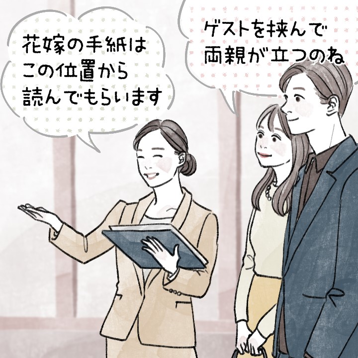 表情や体の向き