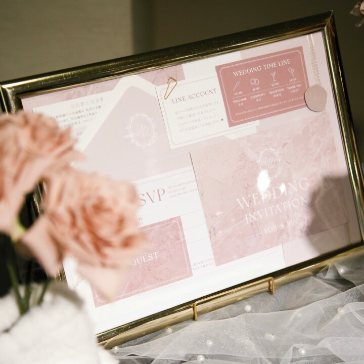ウエルカムスペースに飾る花嫁が急増中！「招待状フレーム」実例集