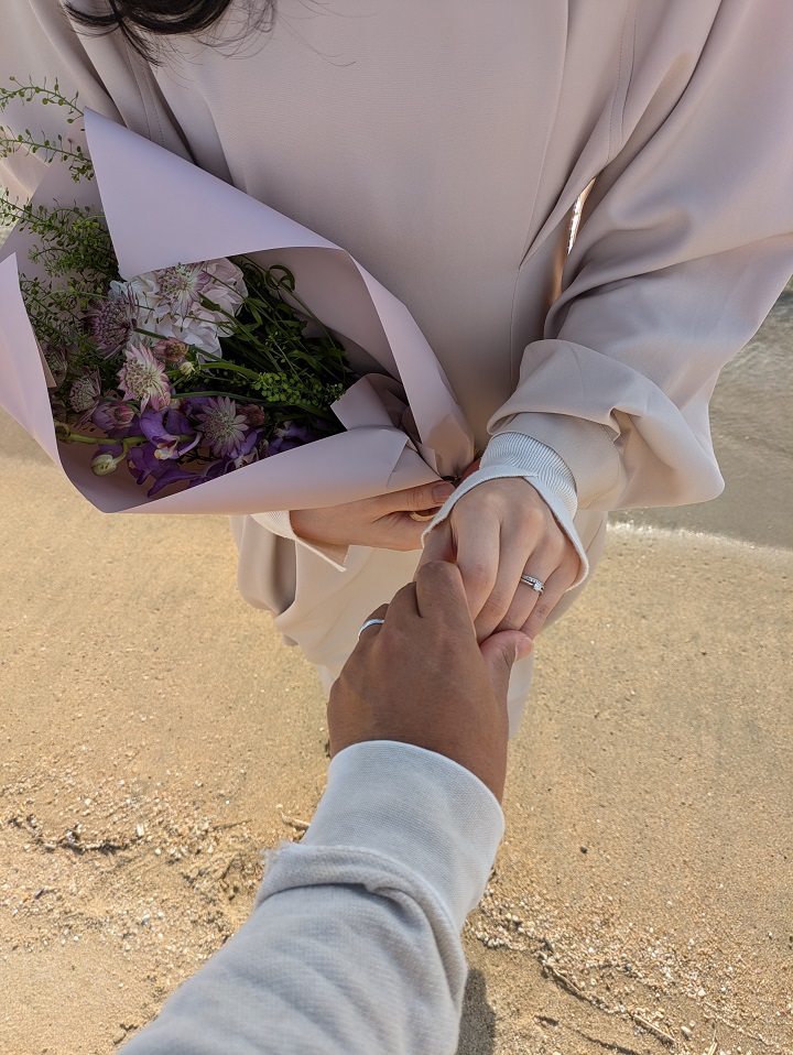 彼がセルフで撮影してくれた