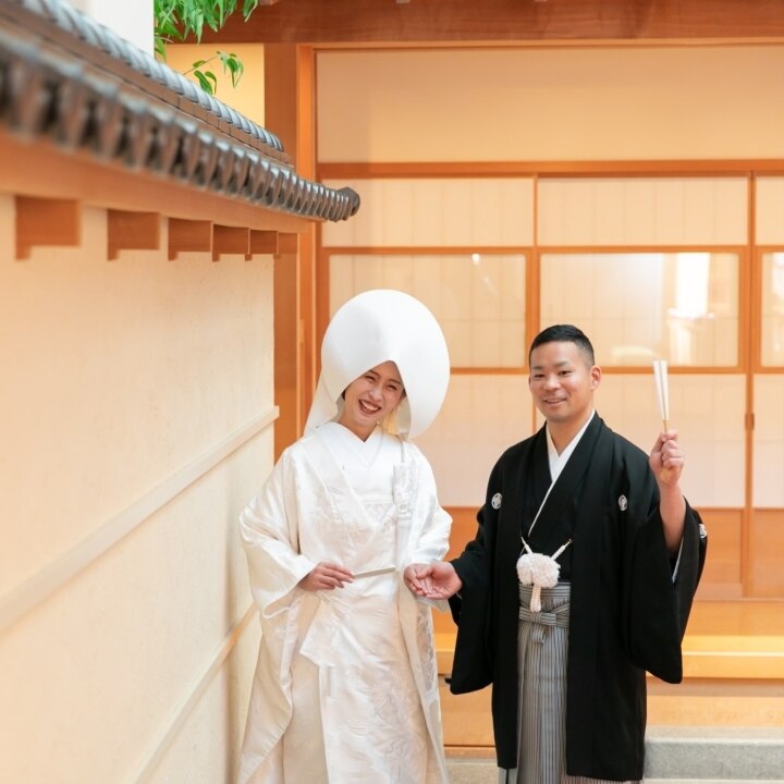 ホテル・専門式場内の神殿　和装　白無垢