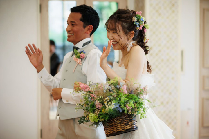 ブーケは挙式用もお色直し用も生花にこだわった