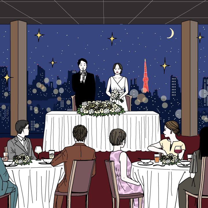 夜景がきれいなナイトウエディング