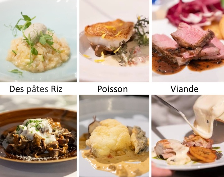 魚や肉料理は2種類から選べるプリフィックス